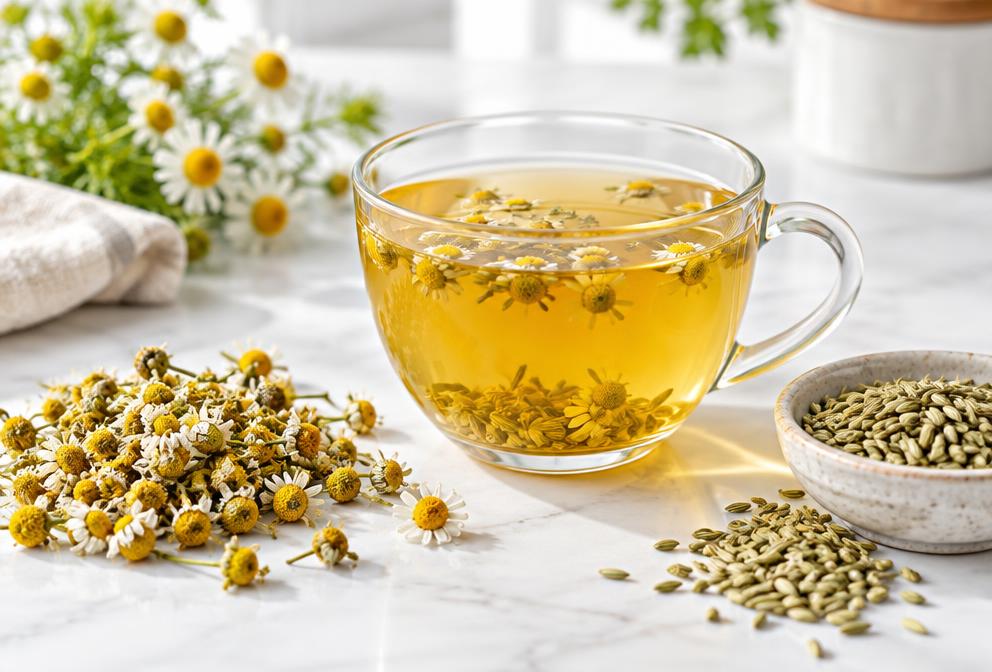 شاي البابونج والشمر